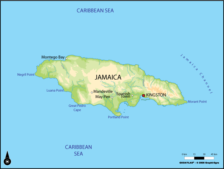 jamaica-physical-map | Parkview Baptist SchoolParkview ...